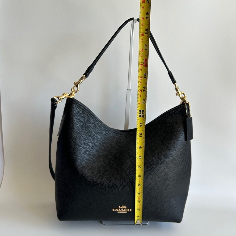 Coach Laurel Black Pebbled Leather Shoulder Bag NWT - Picture 8 of 9
